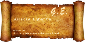 Gubicza Egberta névjegykártya